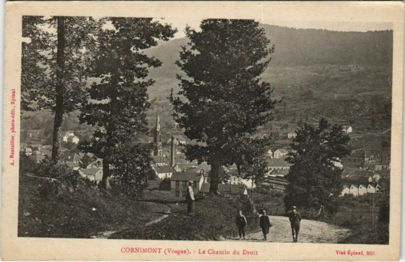Carte postale ancienne Cornimont - Le chemin du droit à Cornimont