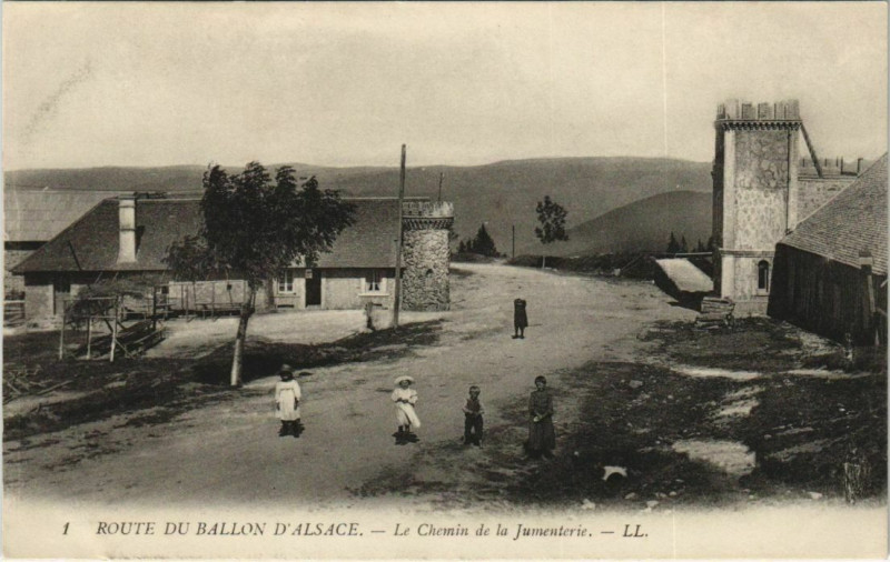 Carte postale ancienne Route du Ballon d'Alsace - Le chemin