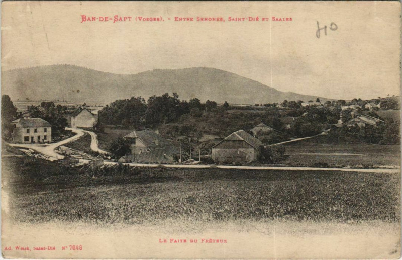 Carte postale ancienne Ban-de-Sapt - Entrée Senones à Ban-de-Sapt