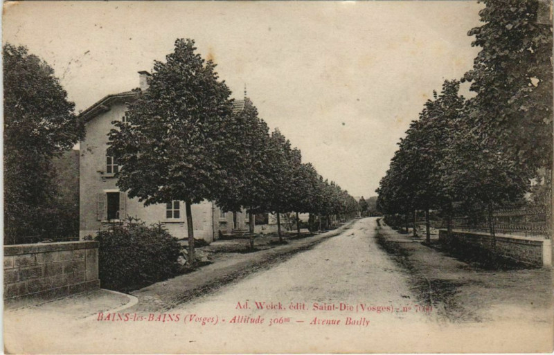 Carte postale ancienne Bains-les-Bains - Avenue bailly