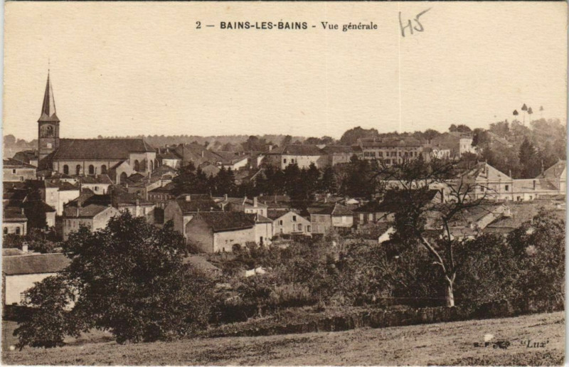 Carte postale ancienne Bains-les-Bains - Vue générale