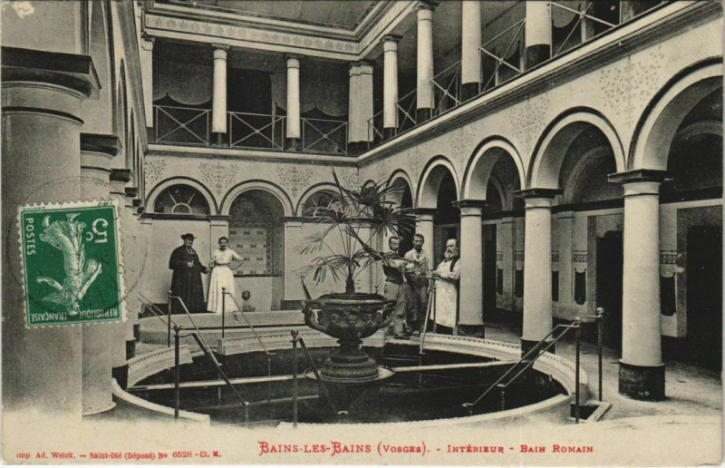 Carte postale ancienne Bains-les-Bains - Interieur