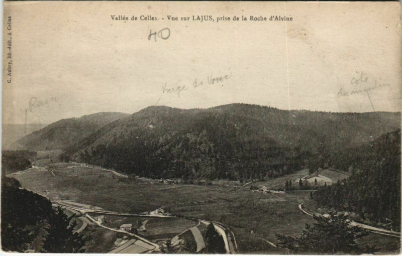 Carte postale ancienne Valléee de celles - Vue sur lajus