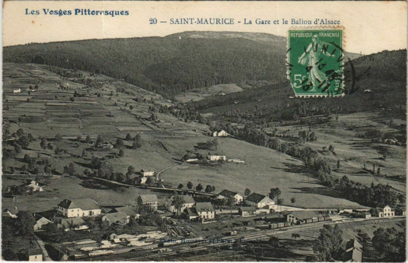 Carte postale ancienne Saint-Maurice - La gare et le ballon