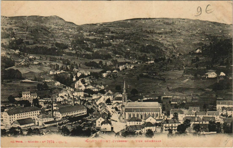 Carte postale ancienne Cornimont - Vue générale à Cornimont