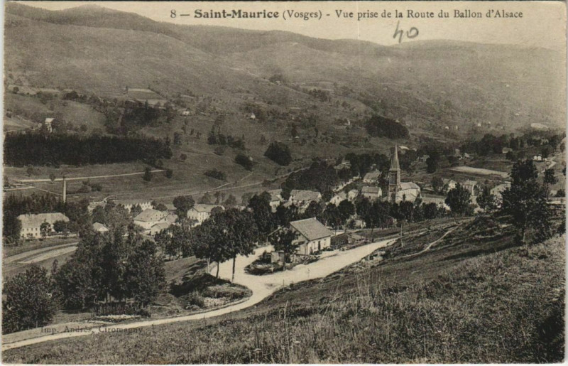 Carte postale ancienne Saint-Maurice - Vue prise de la route