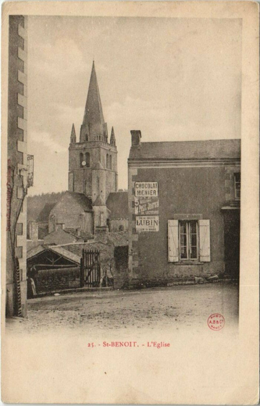 Carte postale ancienne Saint-Benoit - L'Eglise