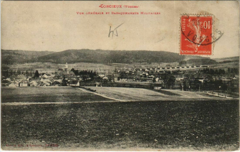 Carte postale ancienne Corcieux - Vue générale et à Corcieux