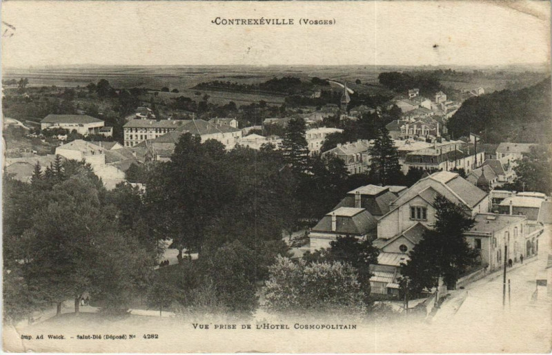 Carte postale ancienne Contrexeville - Vue prise de l'Hotel à Contrexéville