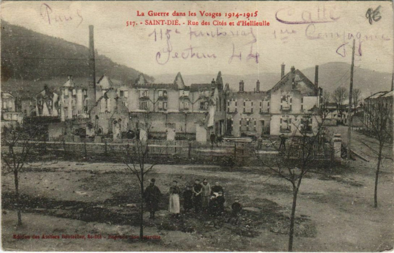 Carte postale ancienne Saint-Die - Rue des cites