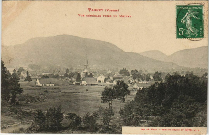Carte postale ancienne Vagney - Vue générale à Vagney