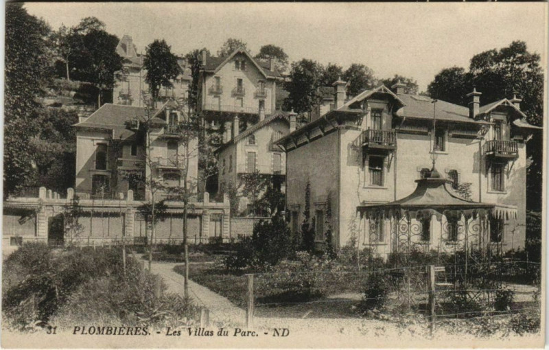 Carte postale ancienne Plombieres - Les Villas du Parc