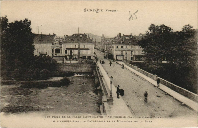 Carte postale ancienne Souvenir de Saint-Die - Vue prise de la