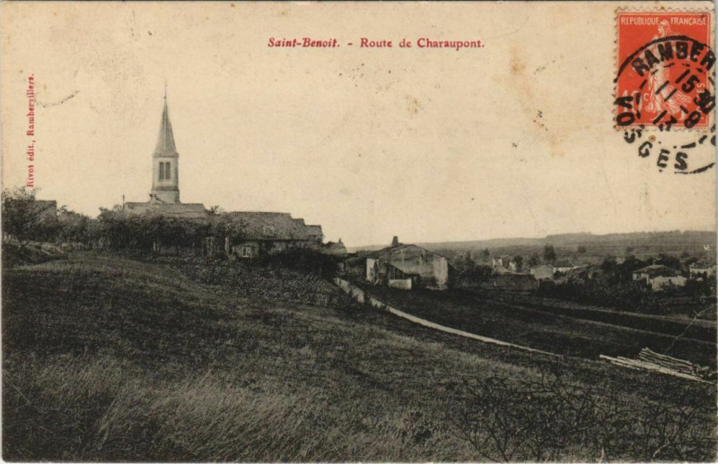 Carte postale ancienne Saint-Benoit Route de Charaupont
