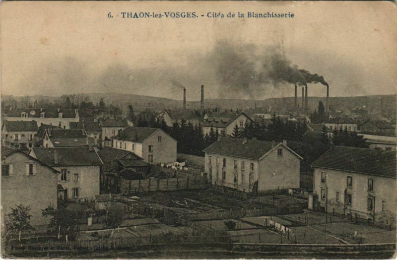 Carte postale ancienne Thaon-les-Vosges - Cites de la blanchissezie