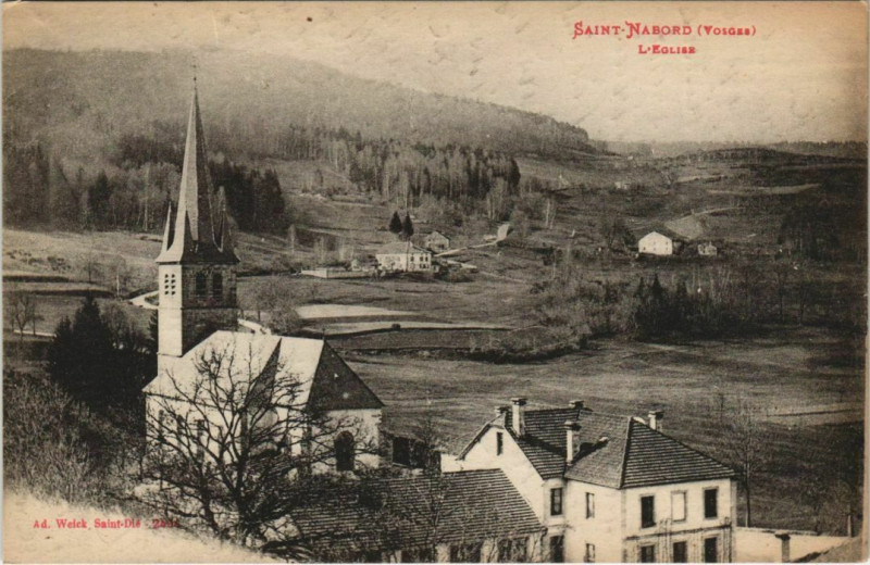 Carte postale ancienne Saint-Nabord - l'Eglise