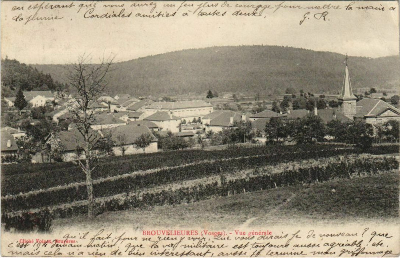 Carte postale ancienne Brouvelieures - Vue générale à Brouvelieures