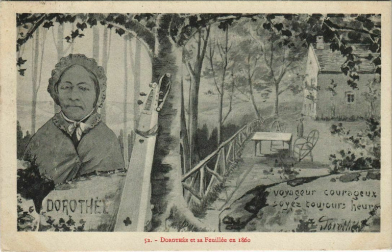 Carte postale ancienne Dorothee et sa feuille