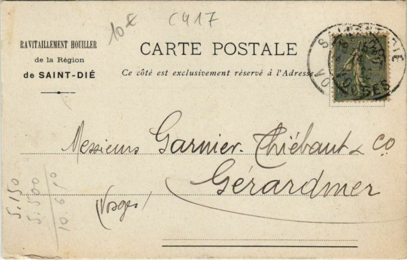 Carte postale ancienne Ravitaillement Houiller De La Region