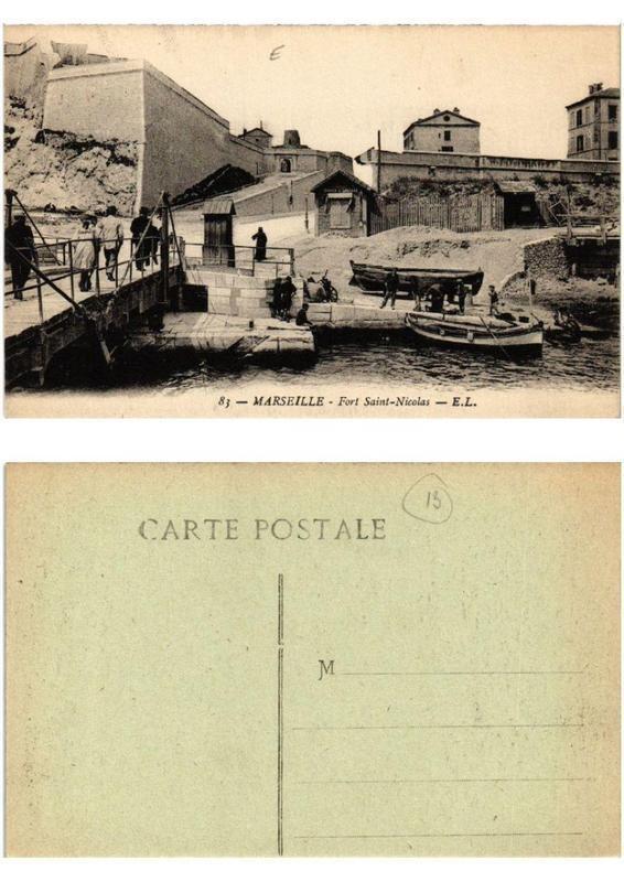 Carte postale ancienne Marseille Fort Saint-Nicolas 83 à Marseille