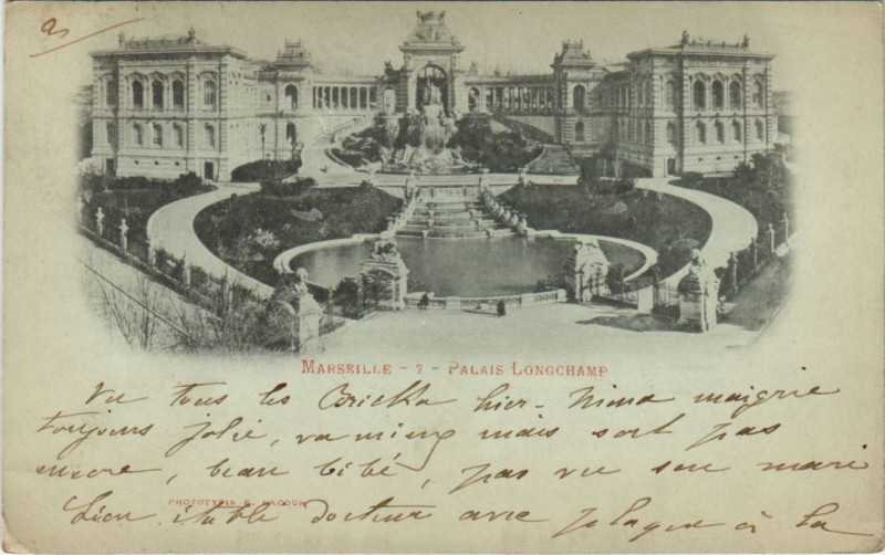 Carte postale ancienne Marseille - Palais longchamp à Marseille