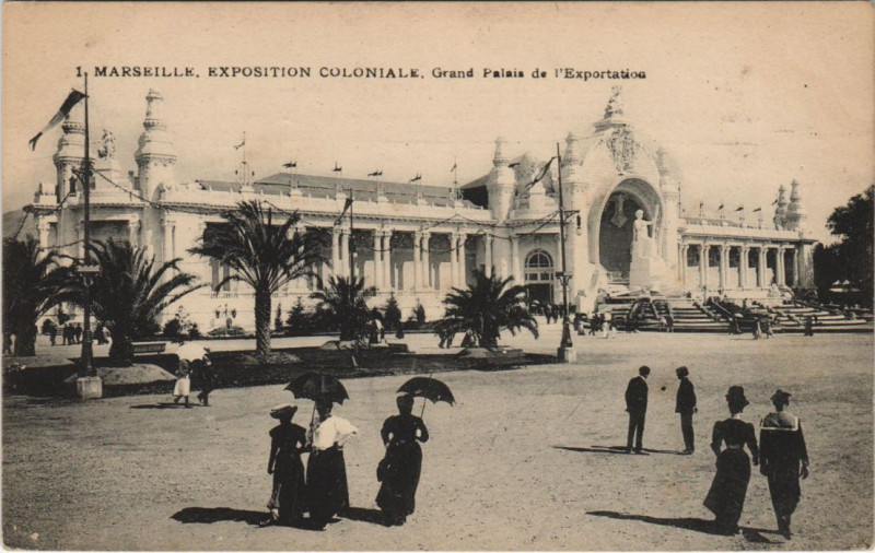 Carte postale ancienne Marseille - Expo coloniale à Marseille