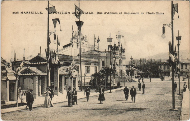 Carte postale ancienne Marseille - Expo coloniale à Marseille