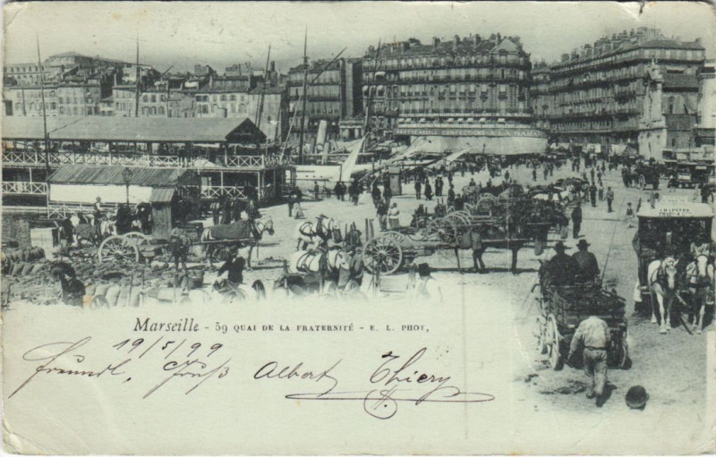Carte postale ancienne Marseille - Quai de l a fraternite à Marseille