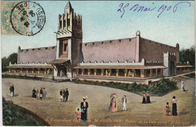 Carte postale ancienne Marseille - Expo coloniale à Marseille