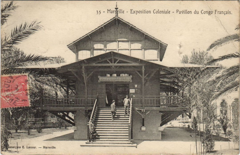 Carte postale ancienne Marseille - Expo coloniale à Marseille