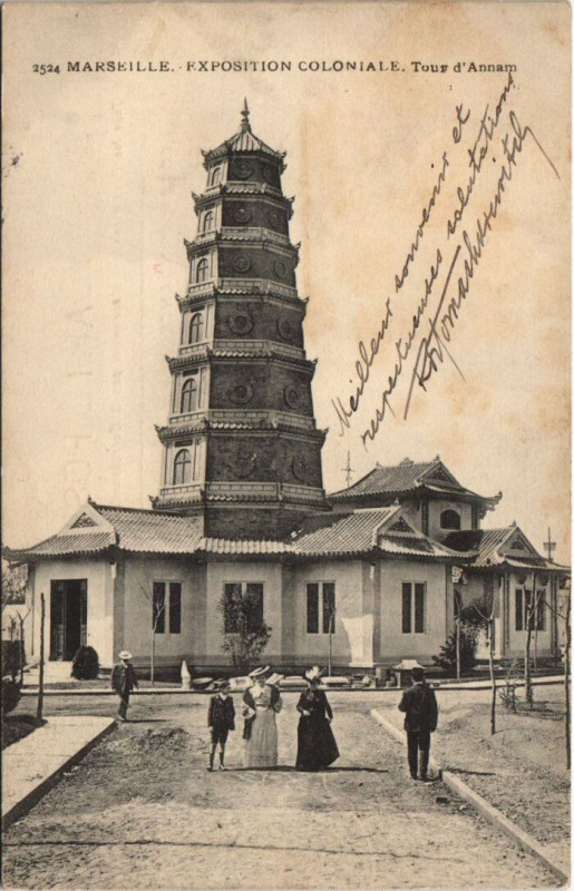 Carte postale ancienne Marseille - Expo coloniale à Marseille