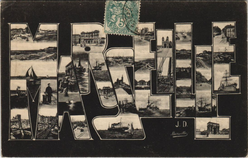 Carte postale ancienne Marseille - Vue générale à Marseille