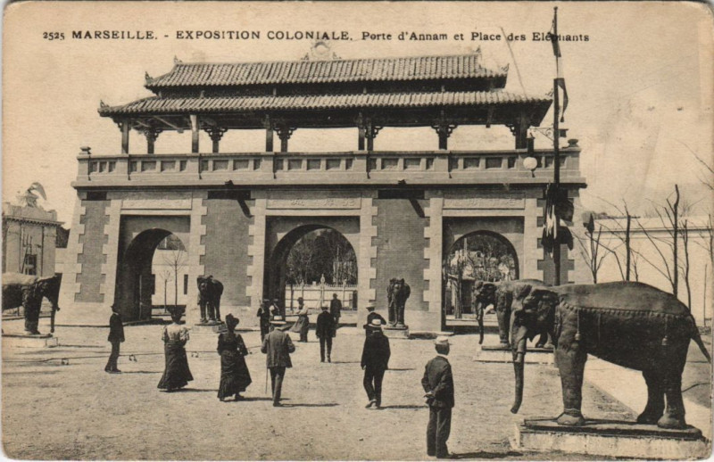Carte postale ancienne Marseille - Expo coloniale à Marseille