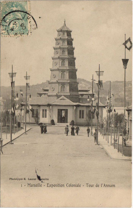 Carte postale ancienne Marseille - Expo coloniale à Marseille