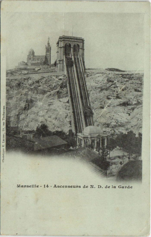 Carte postale ancienne Marseille - Ascenseurs de à Marseille