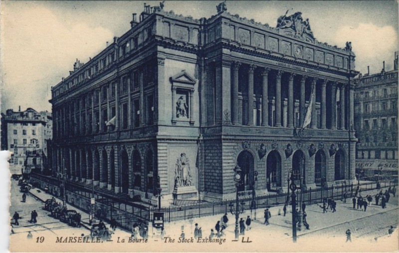 Carte postale ancienne Marseille - La bourse à Marseille