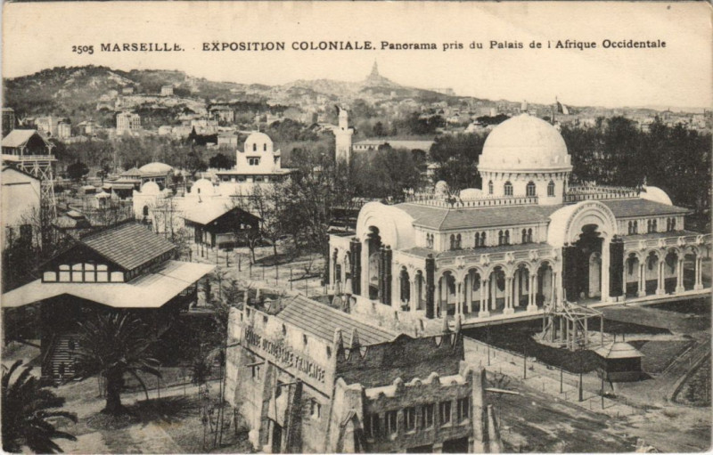 Carte postale ancienne Marseille - Expo coloniale à Marseille