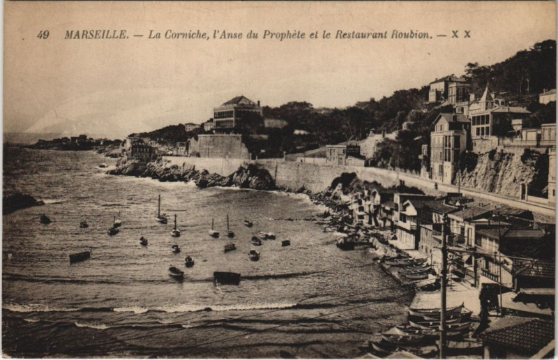 Carte postale ancienne Marseille - La corniche à Marseille