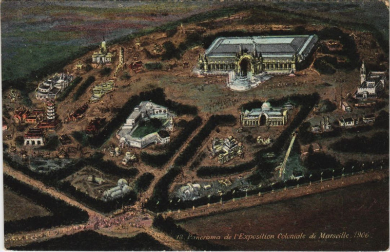 Carte postale ancienne Marseille - Panorama de l'Expo à Marseille