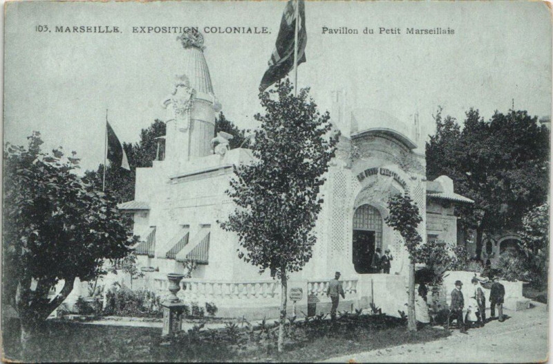 Carte postale ancienne Marseille - Expo coloniale à Marseille