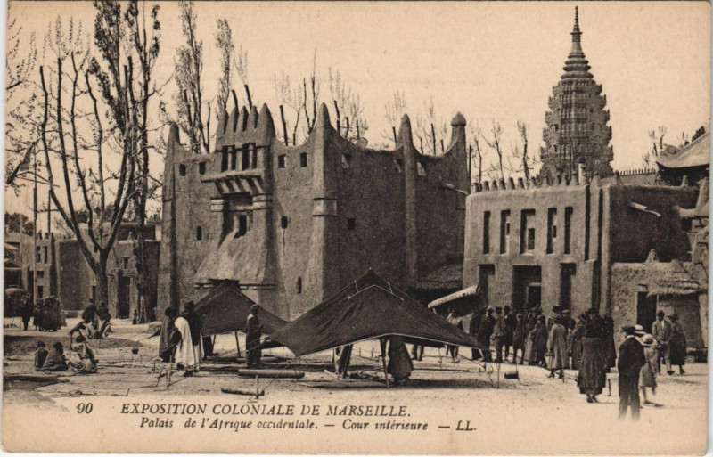 Carte postale ancienne Marseille - Expo coloniale à Marseille