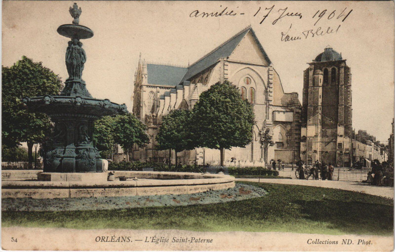 Carte postale ancienne Orleans - L'Eglise Saint- à Orléans