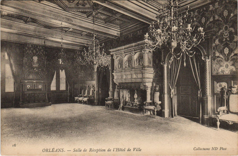 Carte postale ancienne Orleans - Salle de reception à Orléans