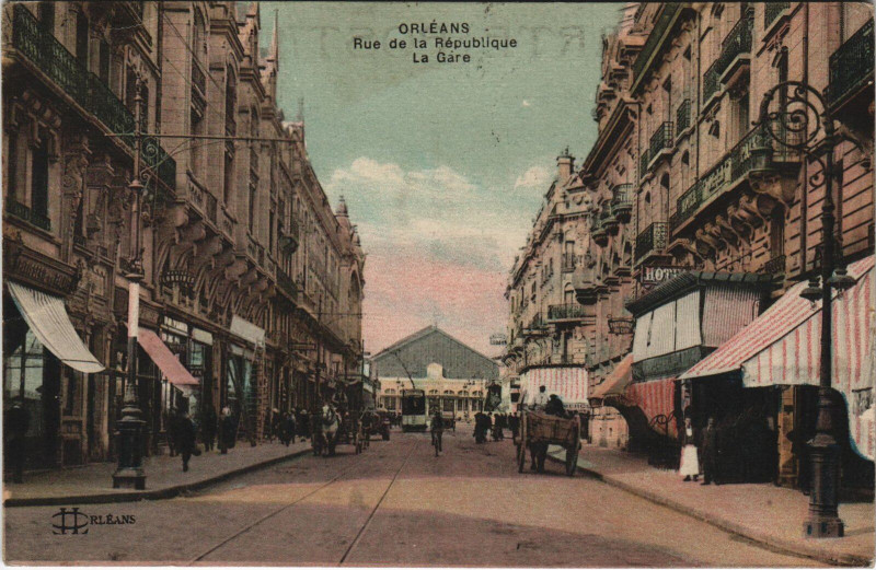 Carte postale ancienne Orleans - Rue de la republique à Orléans