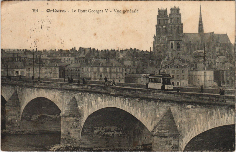 Carte postale ancienne Orleans - Le pont georges à Orléans