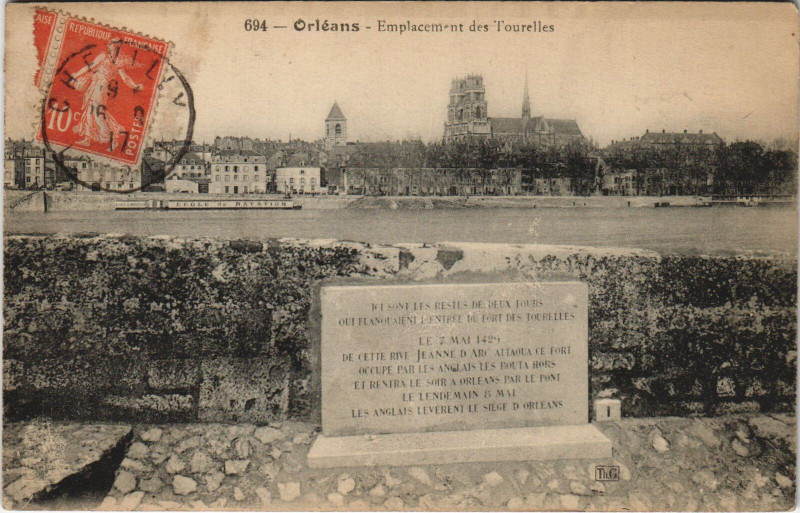Carte postale ancienne Orleans - Emplacement des tourelles à Orléans