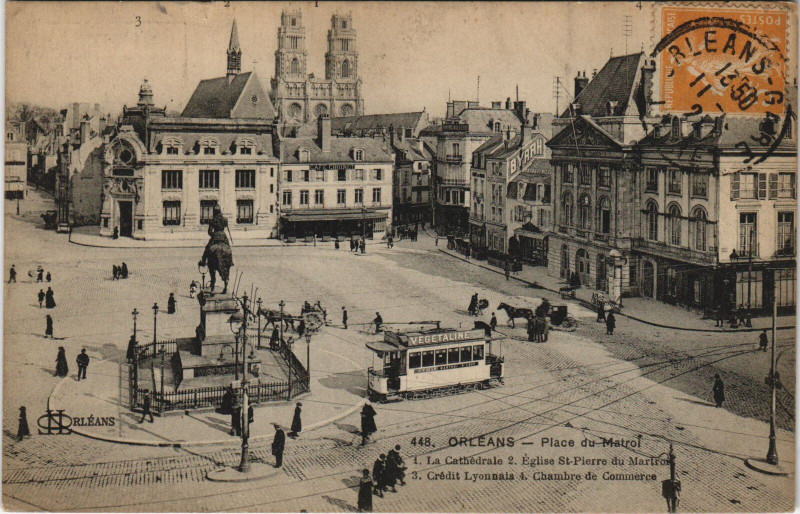 Carte postale ancienne Orleans - Place du matroi à Orléans
