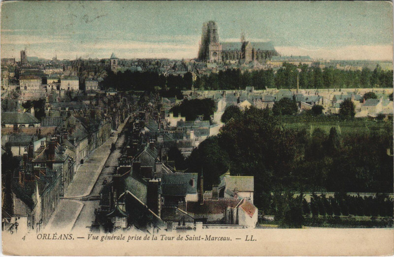 Carte postale ancienne Orleans - Vue générale prise à Orléans