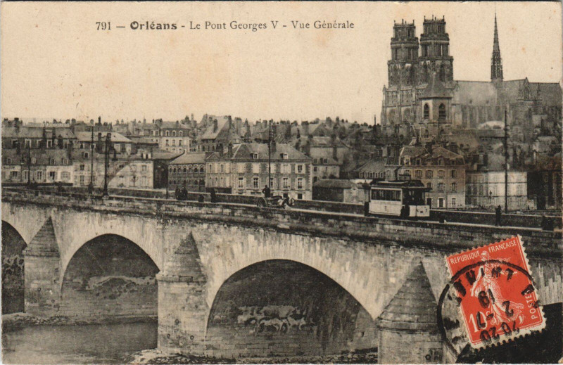 Carte postale ancienne Orleans - Le pont georges à Orléans