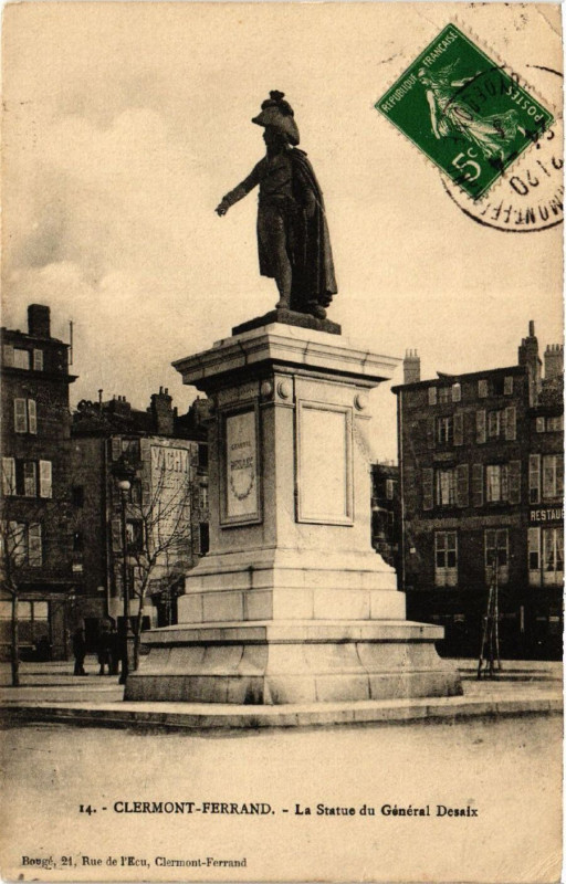 Carte postale ancienne Clermont-Ferrand la Statue du général Desaix à Clermont-Ferrand